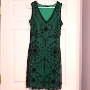 Modcloth "Bead It" Dress Emerald Vintage Inspired